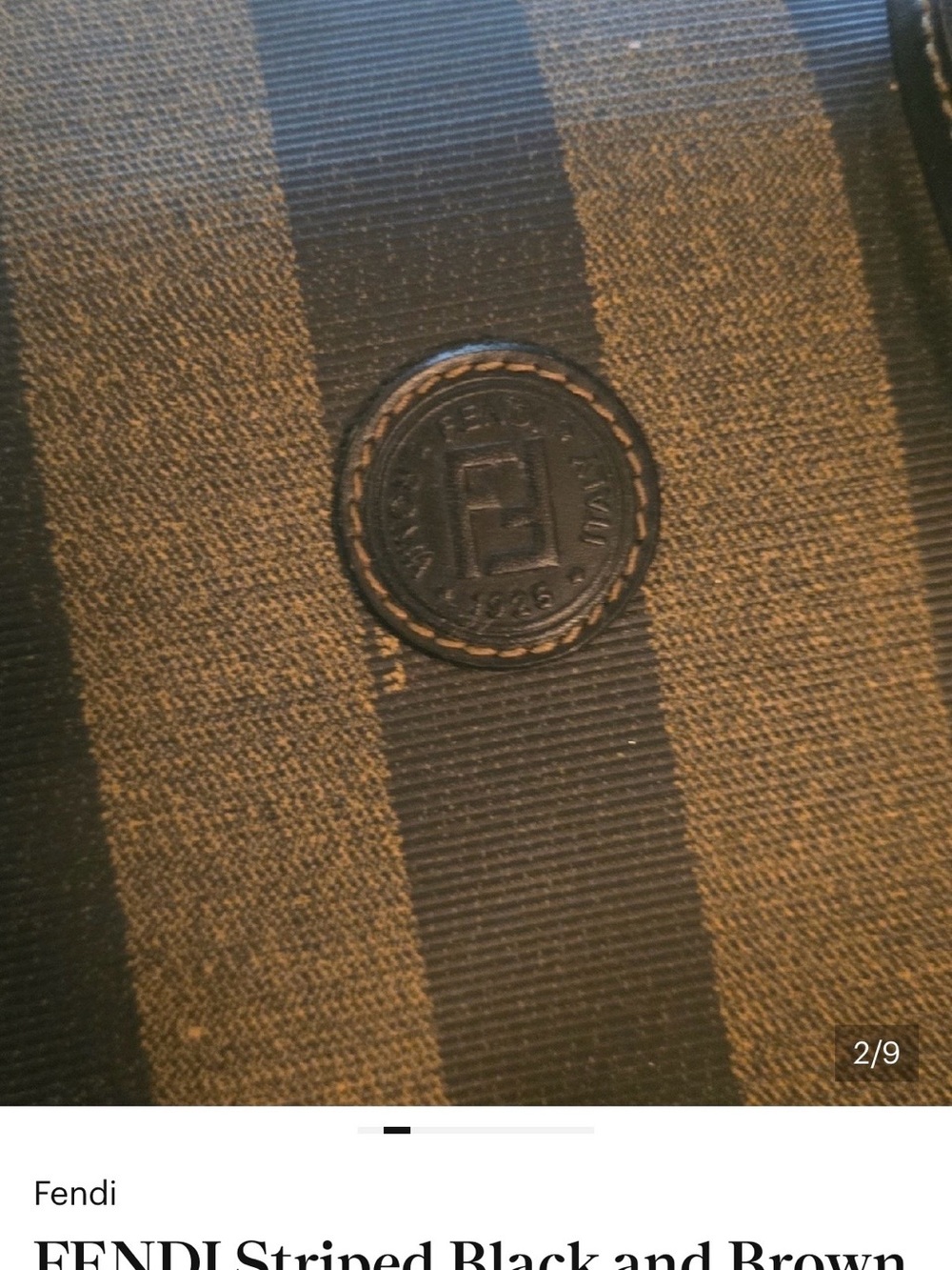 FENDI Striped Black and Brown DUFFLE Carry Bag - Picture 2 of 13